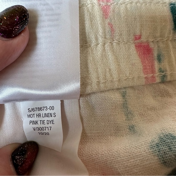 NWT Old Navy High Rise Linen Pink Tie Dye Shorts Size L - Picture 11 of 12